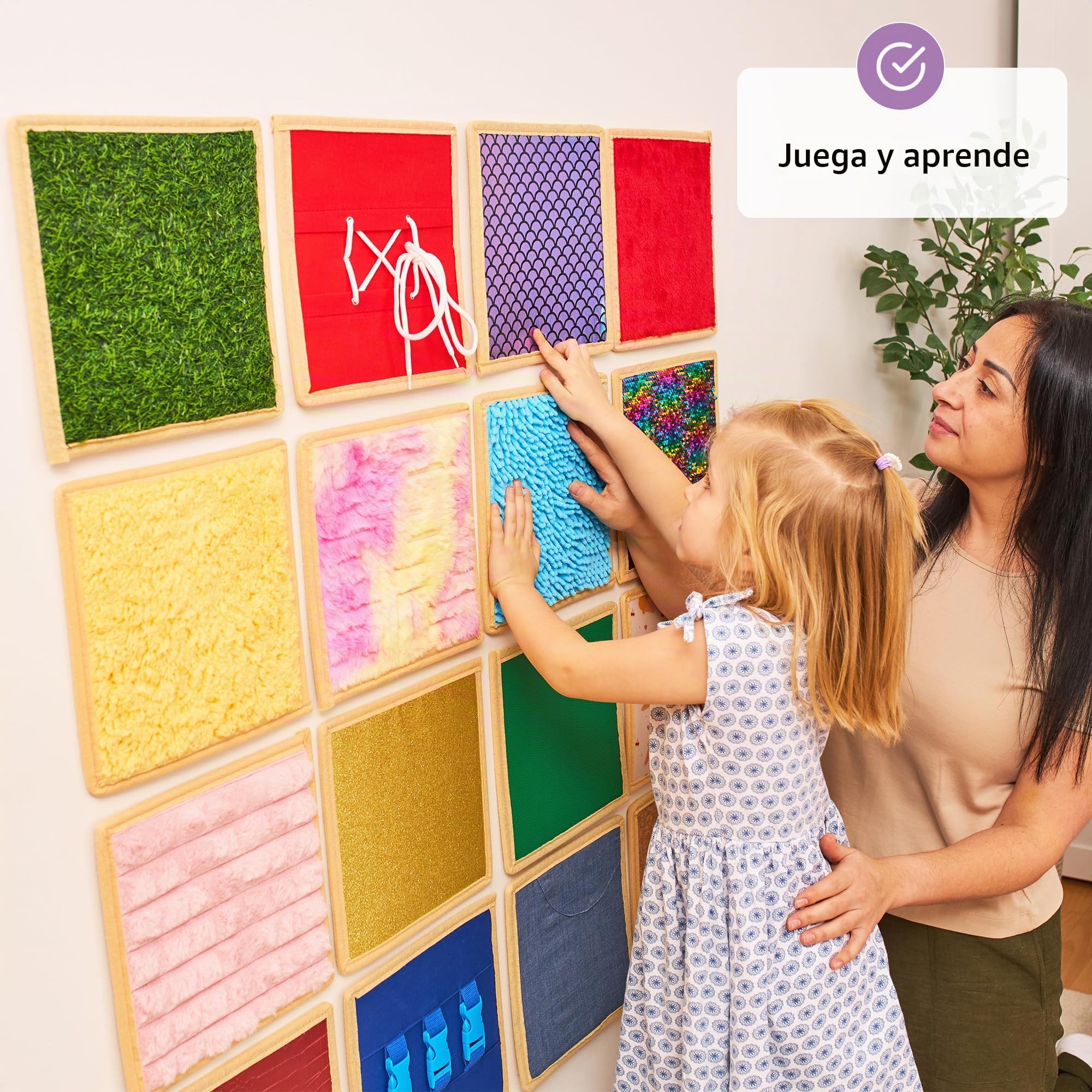 16 Panel Sensorial de Pared para Niños | Baldosas Texturizadas Sensoriales | Pared Sensorial para Jugar y Aprender | Alfombrillas Sensoriales para Niños Pequeños y Aulas | Paneles Textura