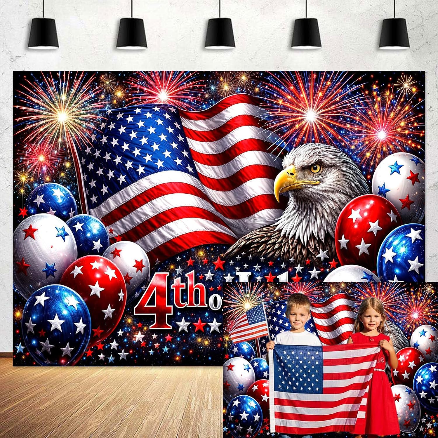 Amazon.com : 10X8FT 4th of July Independence Day Backdrop, Fireworks ...