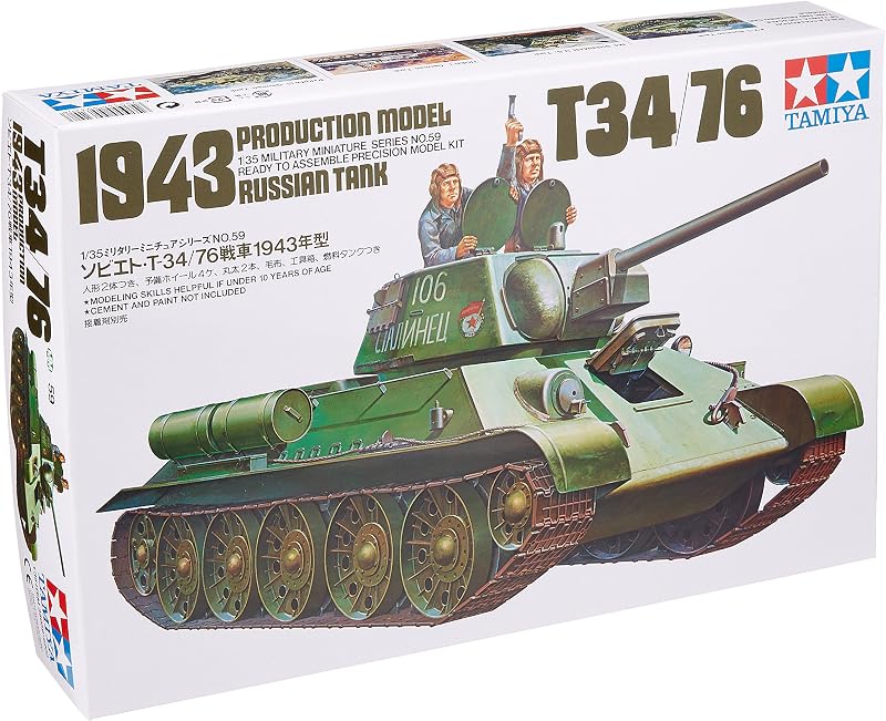 Tamiya 35059 1/35 Kit de modelo de plástico de tanque ruso T34/76 1943