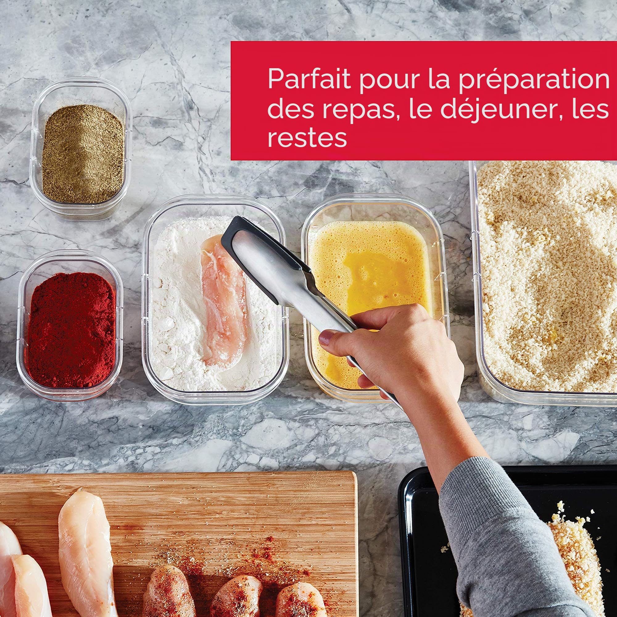 Rubbermaid Brilliance Storage 2108390 Lot de 24 couvercles en plastique sans BPA, anti-fuite, transparent