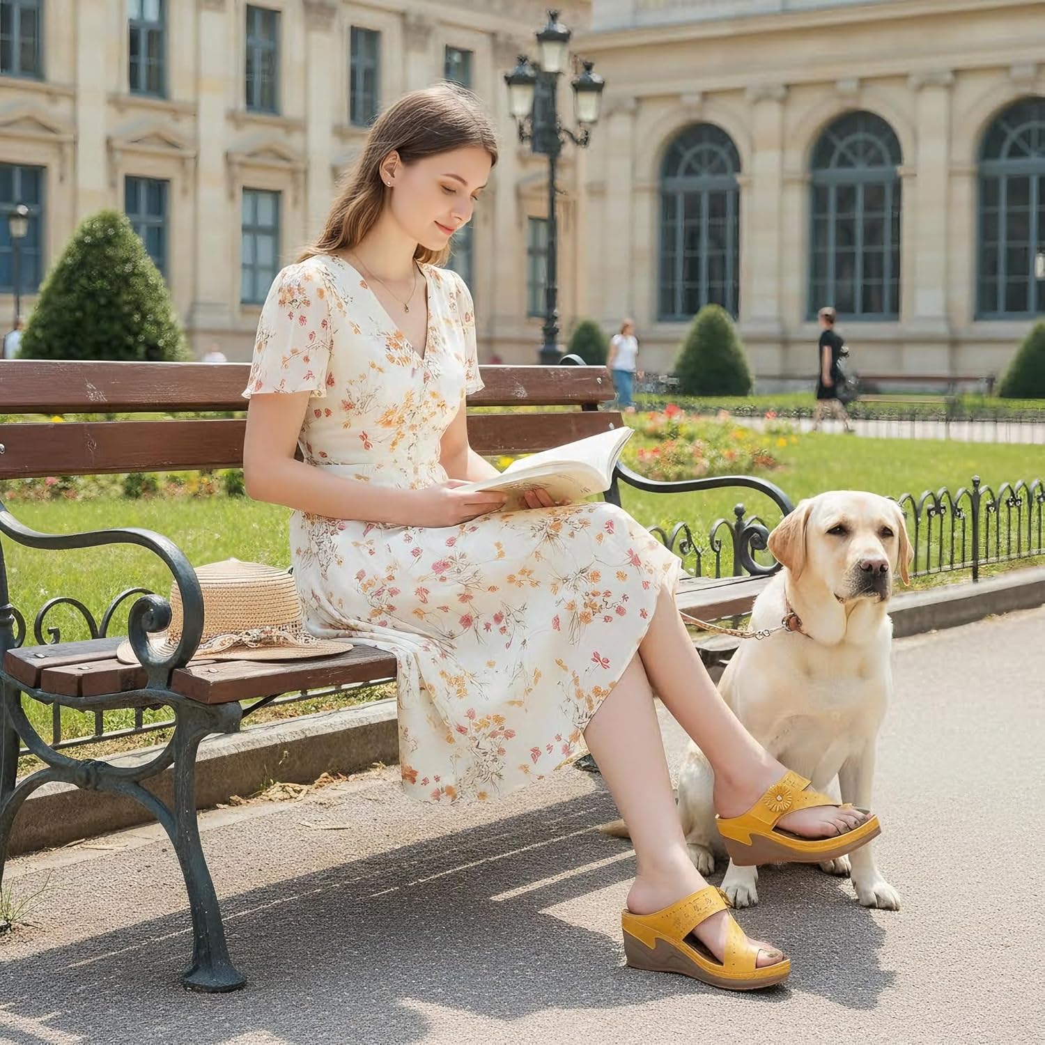 Womens Sandals Wedge 2026: All-Day Comfort Orthopedic Wedges Flip Flops Casual Walking Shoes with Adjustable for Summer Dressy - Image 2