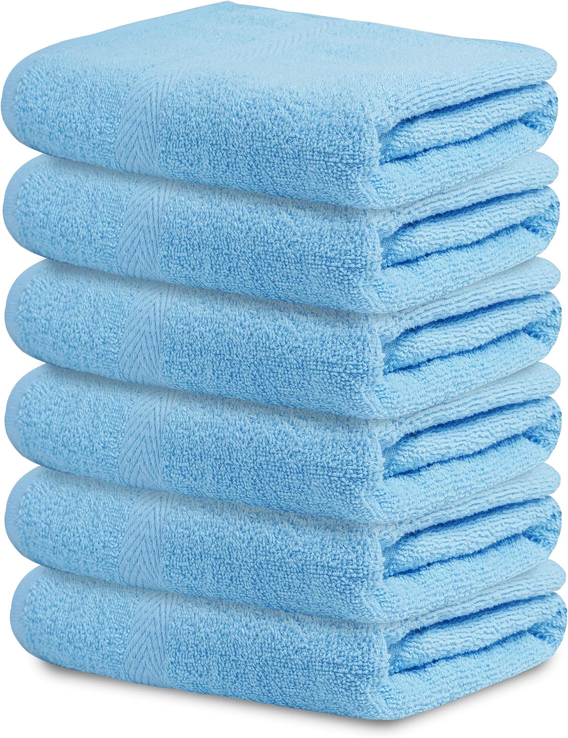 HOME LABELS TRANSFORM YOUR LIVING 100% Cotton Bath Towel Set of 6-Bath Towel Set 22x44 Real Blue Bath Towel -Soft Absorbent Towel Set-Luxury Towel Set