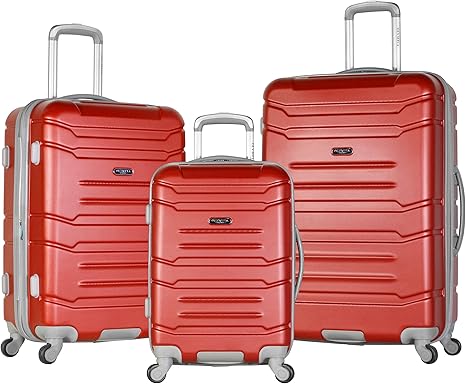 review Olympia U.S.A. Monarch 3 Piece Luggage Set Luggage Set, Wine