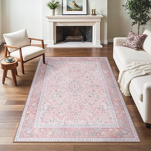 Miniatura 32 de Bavni Alfombra vintage floral de 2 pies 6 pulgadas x 10 pies, antideslizante, alfombra de pasillo y cocina, alfombra ligera lavable para entrada,