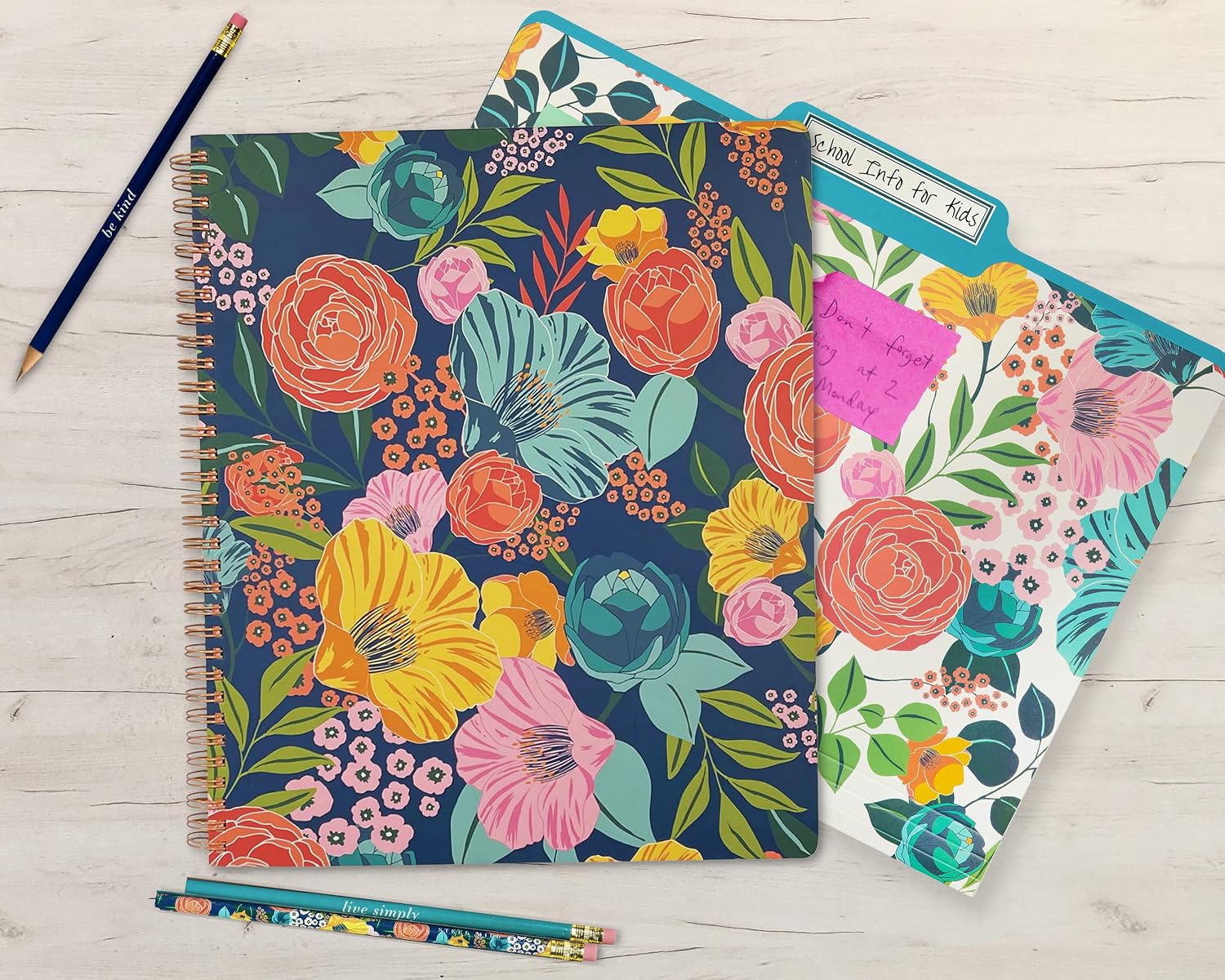 Steel Mill & Co Cute Floral Large Spiral Notebook College Ruled, 11" x 9.5" with Durable Hardcover and 160 Lined Pages - Image 5