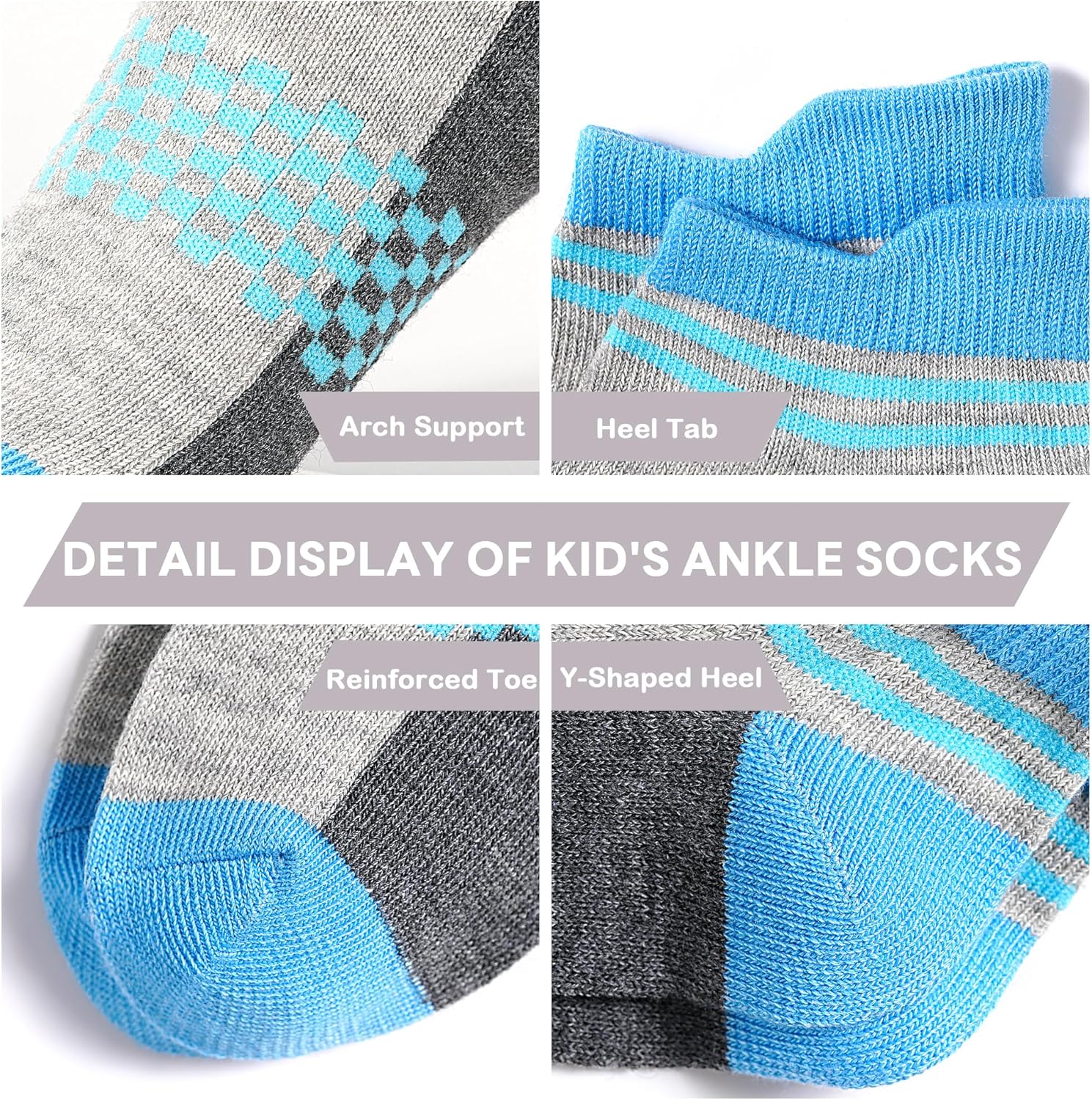 Kids Socks Boys Sock 12 Pairs Ankle Athletic Short Low Cut Socks for Boys Kids Girls 1-14 Years - Image 5