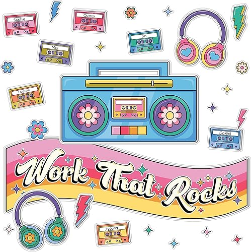 Miniatura 16 de Happily Ever Elementary Retro Remix Conjunto de Tablero de Anuncios de Instantáneas de Nuestro Aprendizaje de 83 Piezas, Pancarta, Cámaras Vintage,