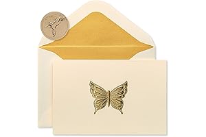 Papyrus Blank Note Cards with Gold Butterfly Motif