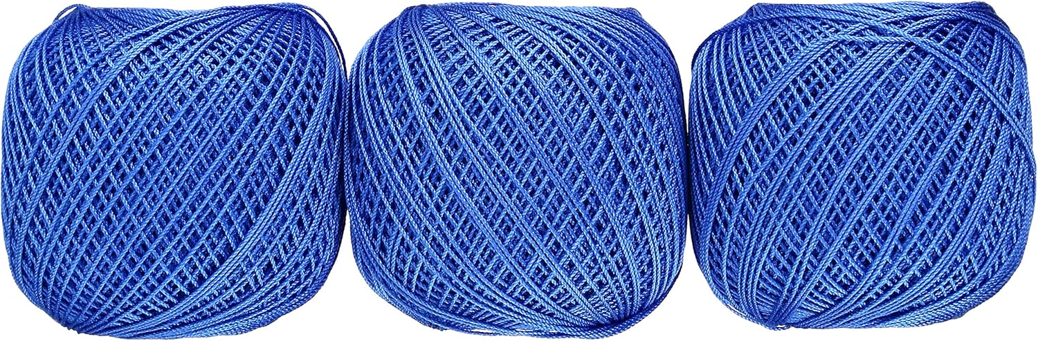 orimupasu Vote Gold Number 40 Lace Yarn Solid Blue Purple Family