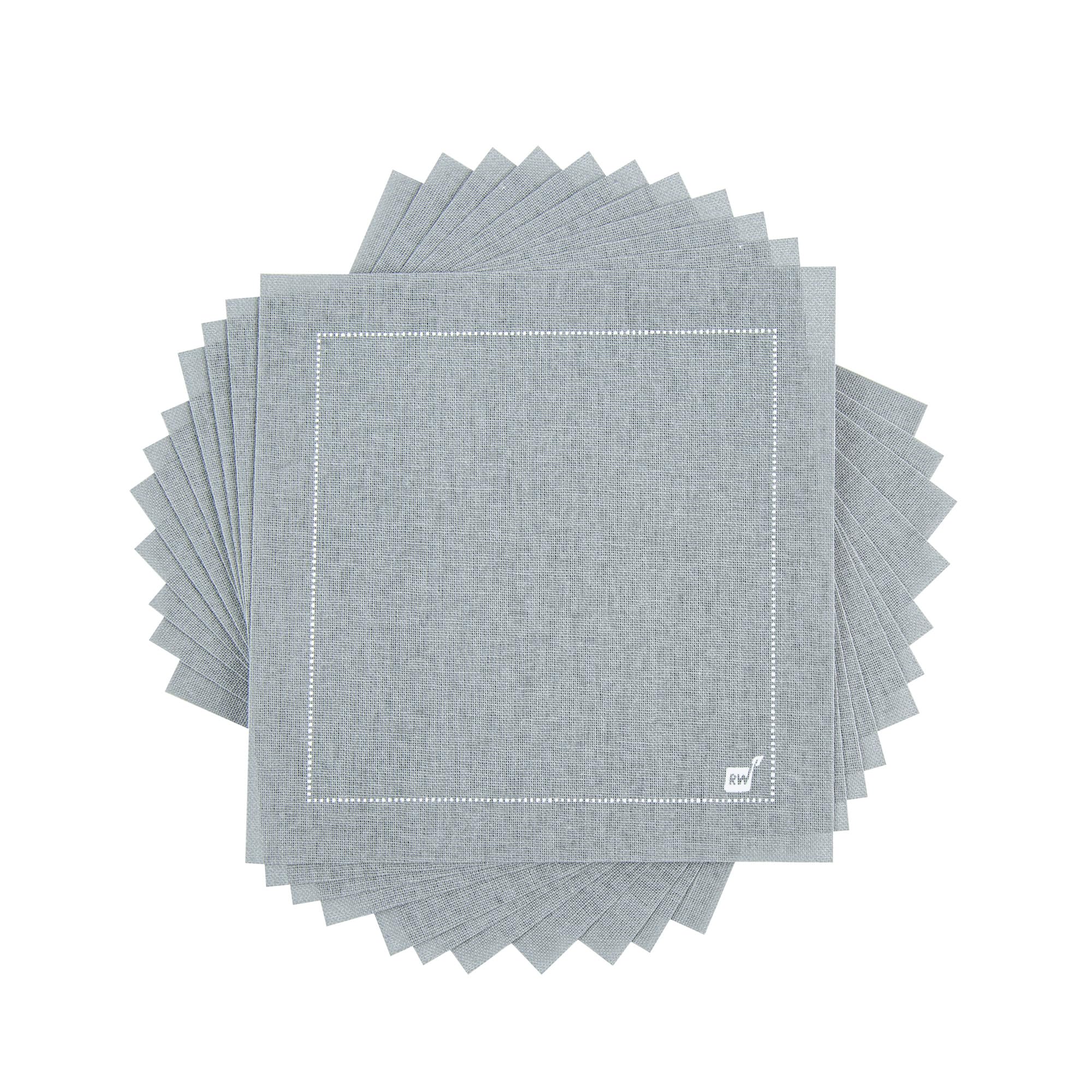 Napluxe - Tovaglioli di carta grigi in cotone biologico, morbidi e resistenti, 11,4 x 11,4 cm, usa e getta e riciclabili, confezione da 50 ct, per ristoranti