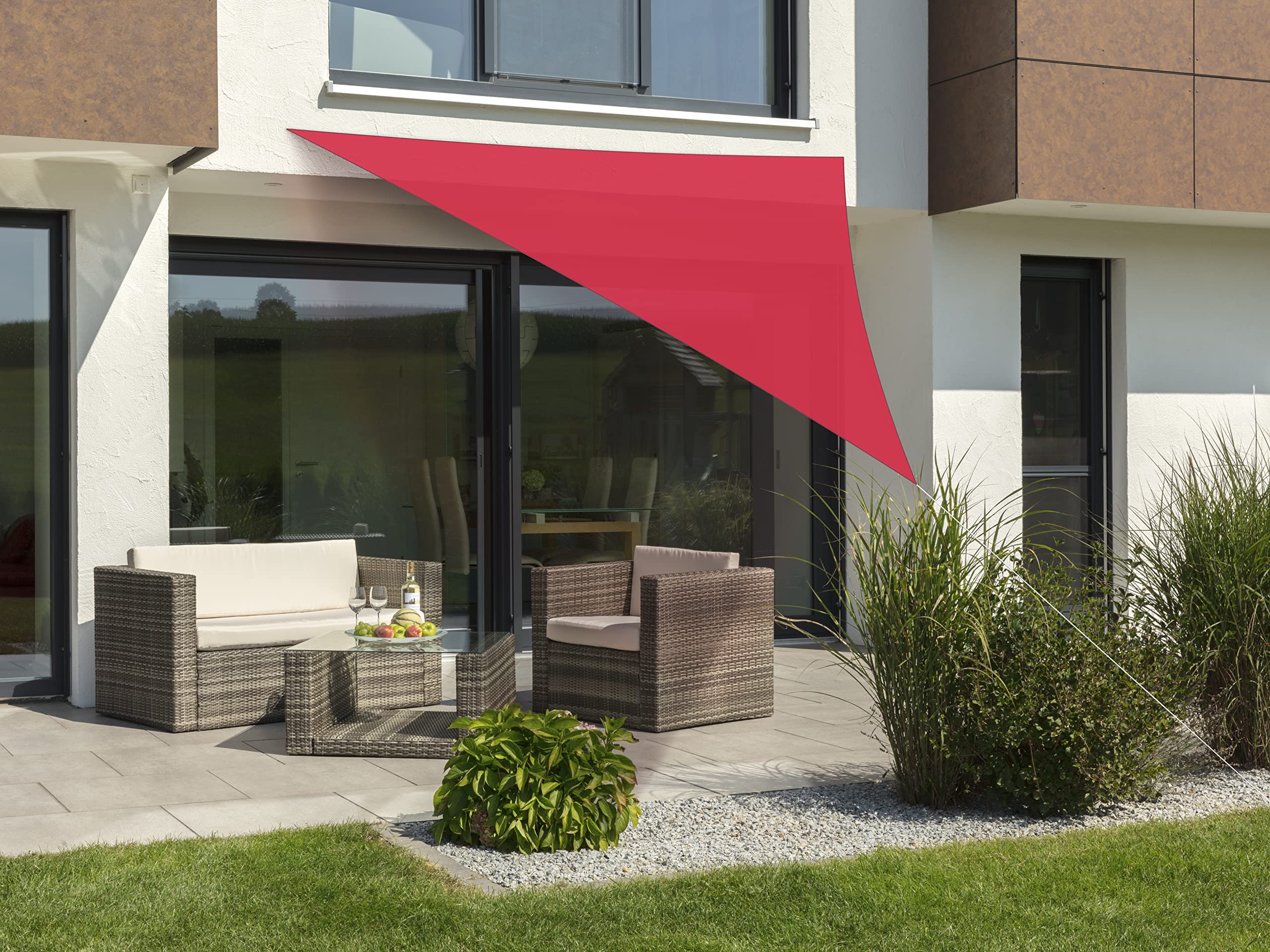 Schneider Voile d'ombrage Lanzarote Rouge 360 x 360 x 360 cm Triangulaire 240-77 Polyester 0,5 kg