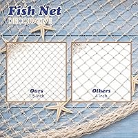 Vista 6 de 4E's Novelty Fish Net Decorative - Pack of 3 - Natural Cotton Fishnet Decor - Each 14 x 4 feet - for Mermaid Party Decorations, Luau Tropical