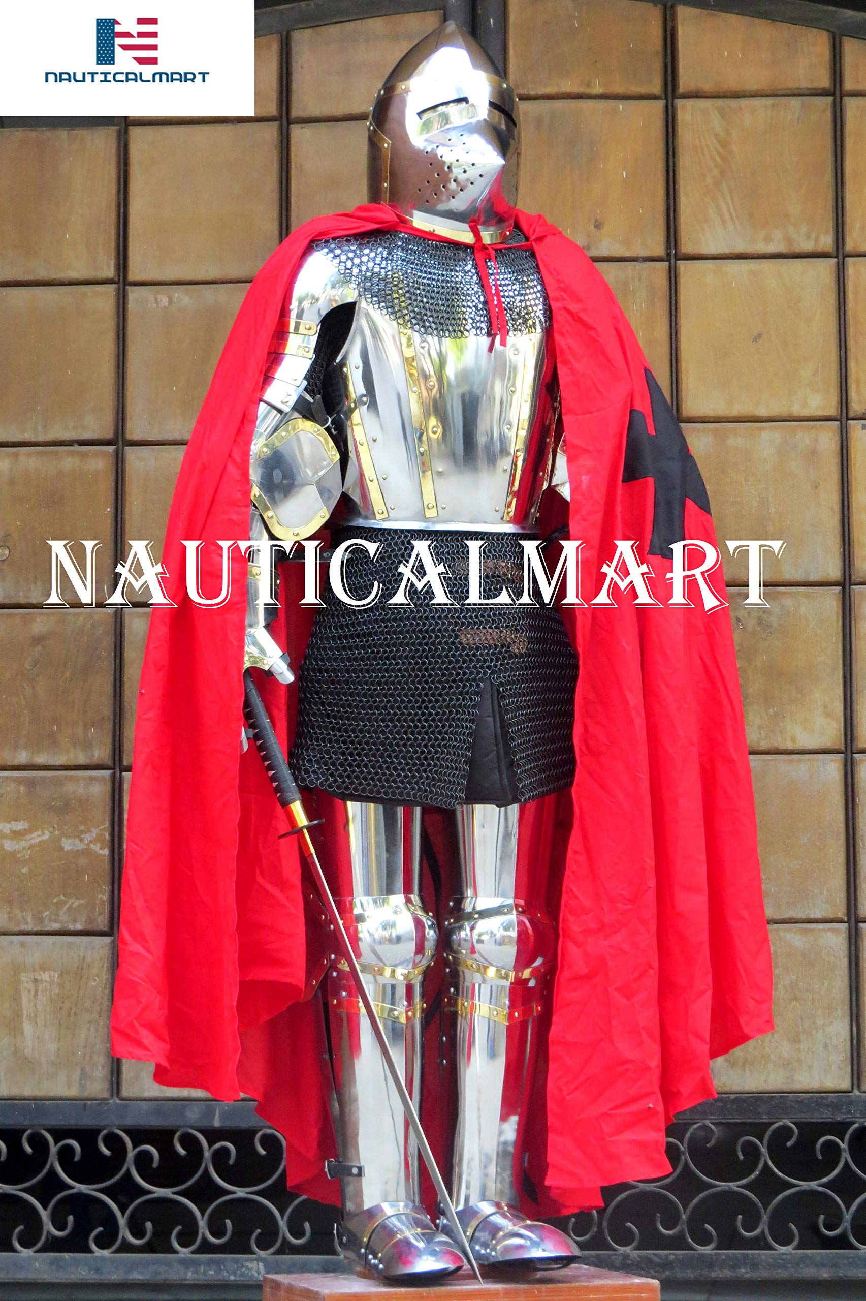NauticalMart Knight Full Plate Armor 15th Century Churberg Suit of Armour Breastplate Medieval Battle Costume