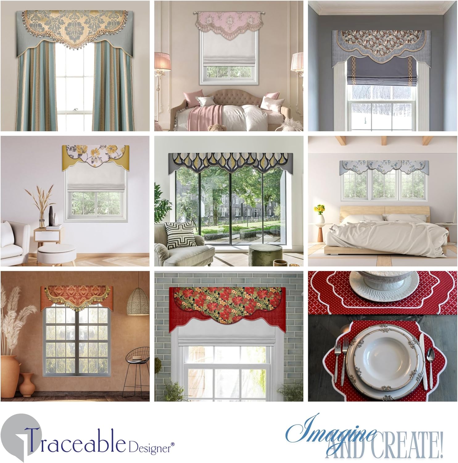 No-Sew Valance Kit | DIY Window Treatment | Scalloped Cornice Re-Imagined - Create Elegant Custom Valances in One Afternoon, No Sewing Needed | Fits Standard Curtain Rods