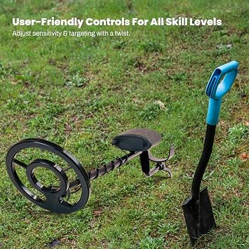 Bounty Hunter Tracker IV Metal Detector with Digger and Pouch, 3 Modes for High Accuracy – All Metal, Disc, Tone, Adjustable Metal Detector for Adults, 8-inch Waterproof Coil Detects All Metals
