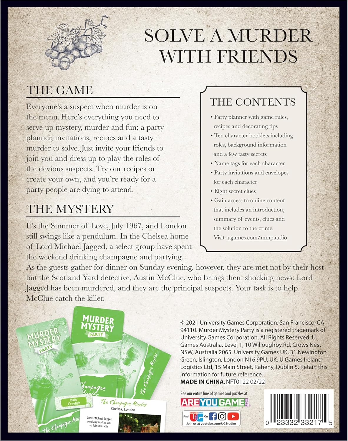 Murder Mystery Party, The Champagne Murder, for ages 14+