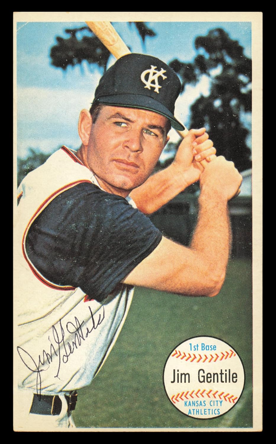 Jim Gentile Autographed 1964 Giants Baseball Card #15 Kansas City A's SKU #241004