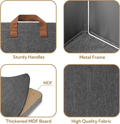 Miniatura 4 de GRANNY SAYS - Canastas de almacenamiento para estantes, cajas organizadoras para armario, cajas de almacenamiento para ropa con marco de metal,