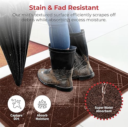 Miniatura 50 de SlipToGrip- Tapete universal de entrada, antideslizante, duradero y lavable- Tapete de bienvenida p/interior/exterior/entrada, malla Duraloop, Verde