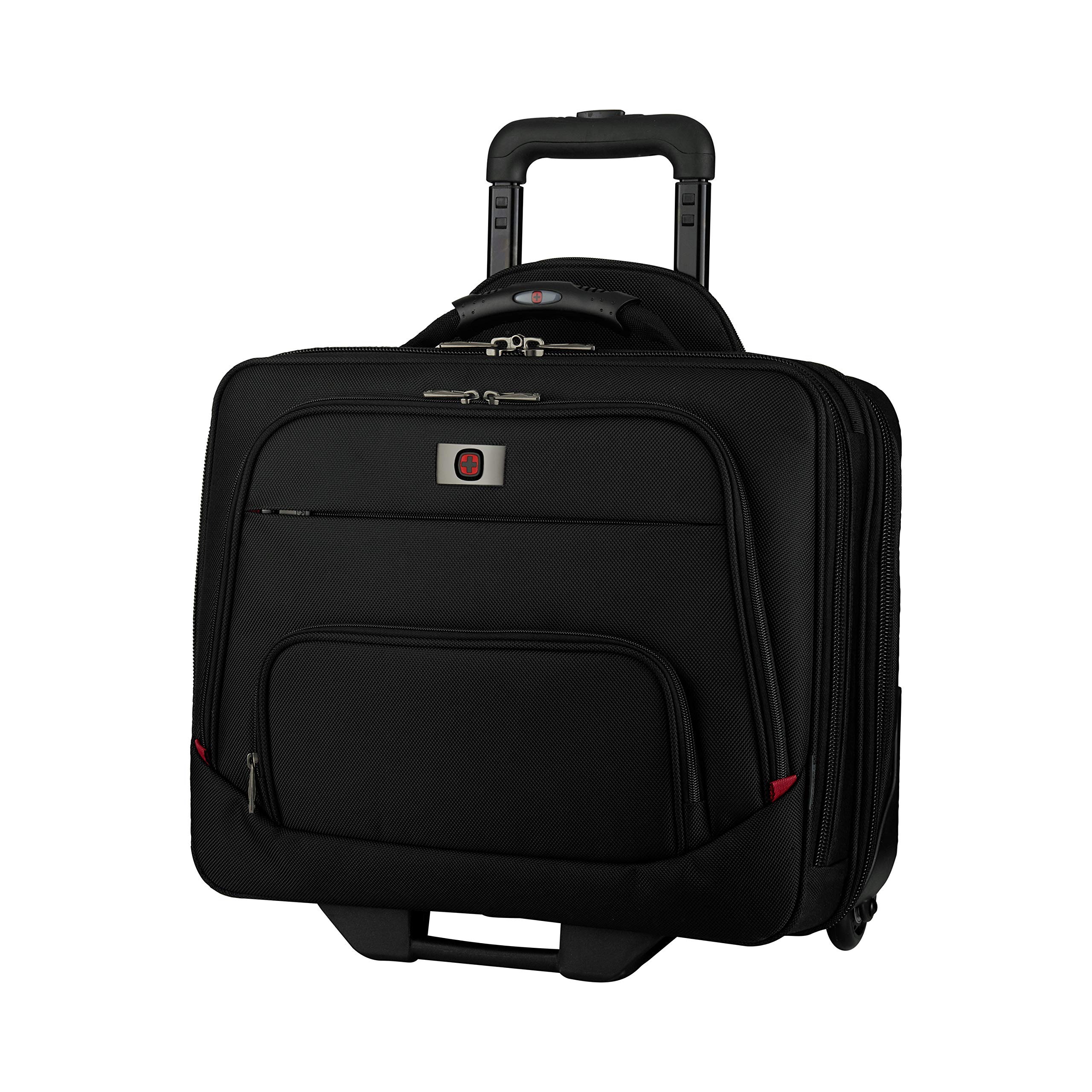 WENGER Spheria Trolley Sac pour Ordinateur portable 16 Pouces, Poche pour Tablette Tactile 10 Pouces, Porte-Documents à Roulettes, 22 l, Femmes Hommes, Bureau Voyages d’Affaires Uni, Noir, 605978