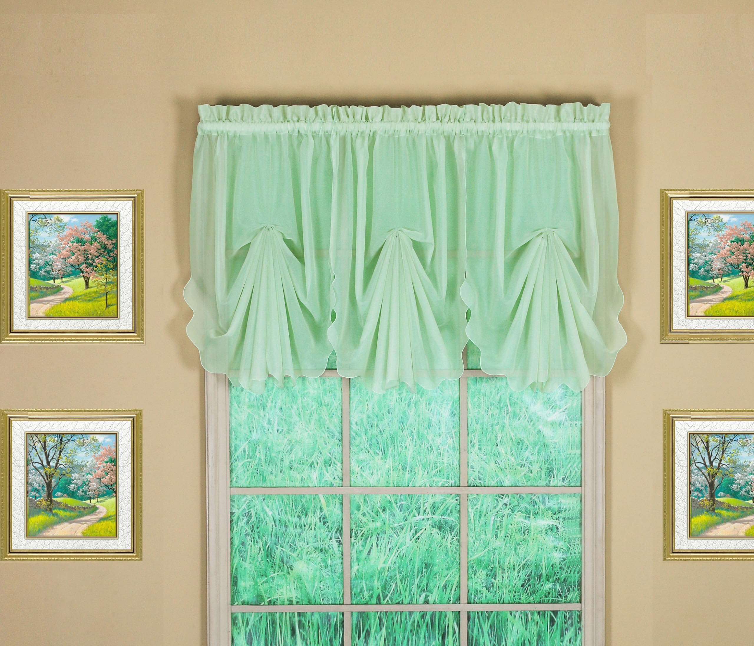 Today's Curtain Emelia Original Voile Fan Insert, Sage, 30" W x 40" L — image 1