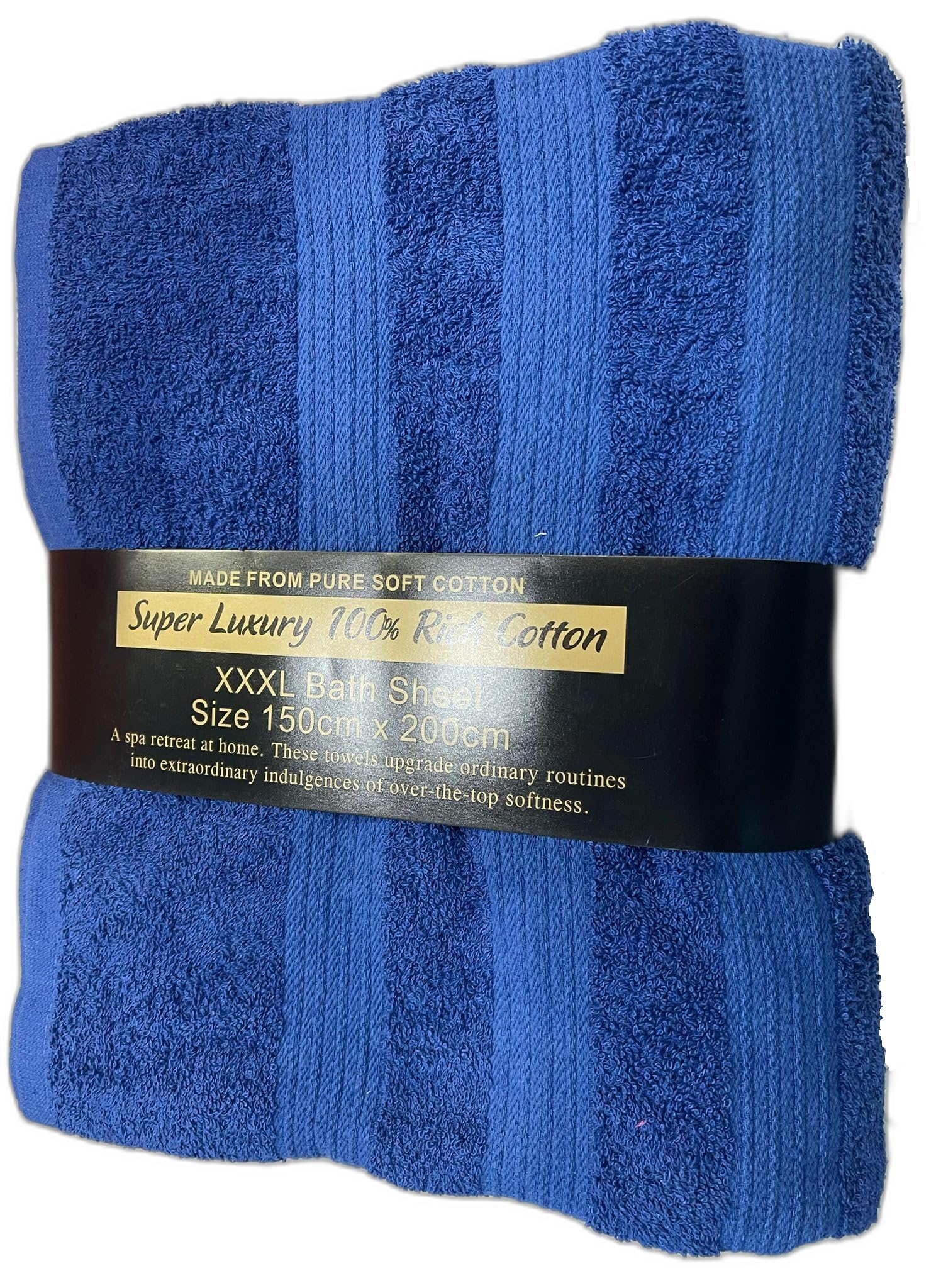 TEXTILESY Extra Large Super Bath Sheets (150 x 200 cm-600GSM) Massive/Huge/Mega Towels 100% Rich Cotton XXXL Towels Highly Absorbent Body Warp Beach Towel (Blue) - Image 2