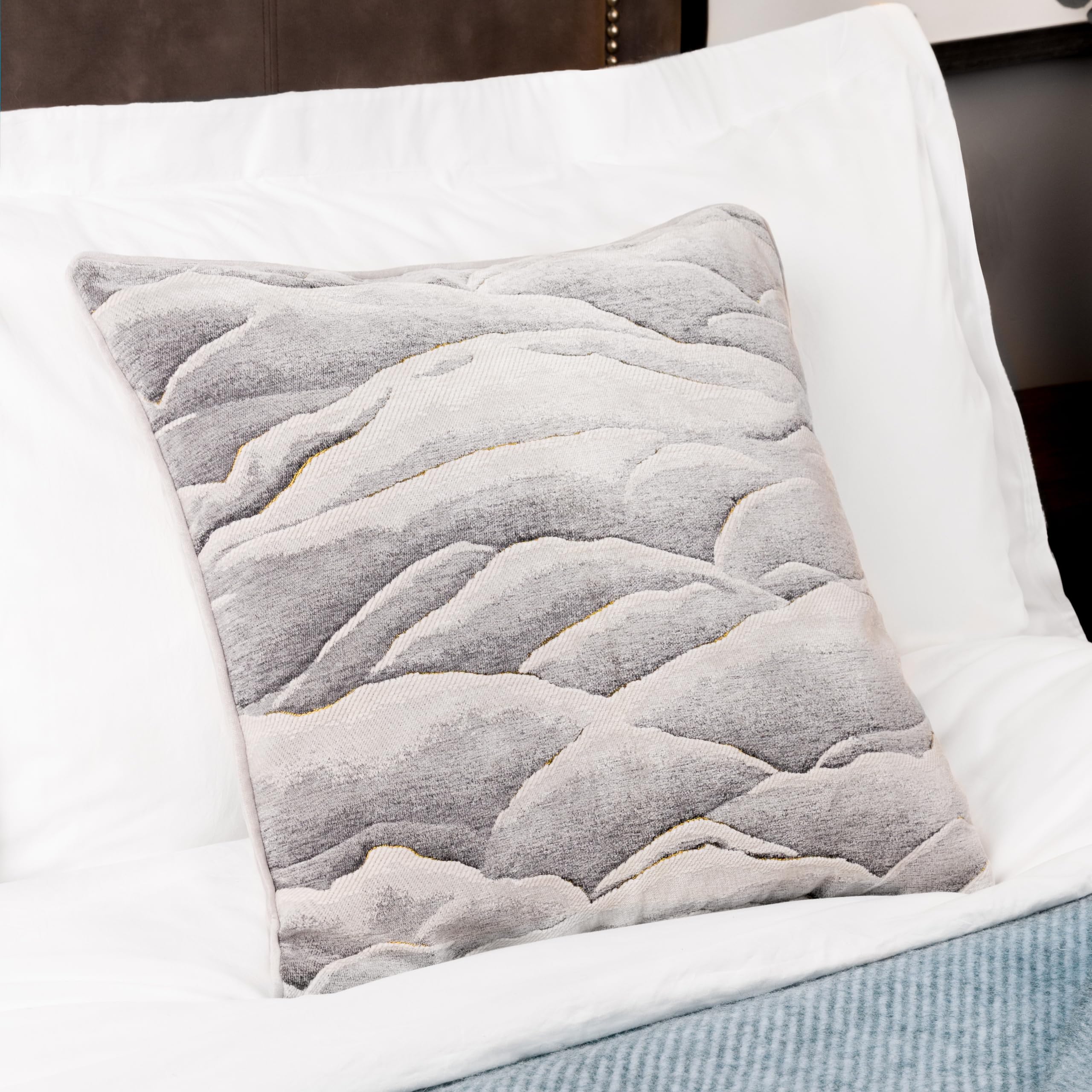 Paoletti Stratus Jacquard Piped Feather Rich Filled Cushion