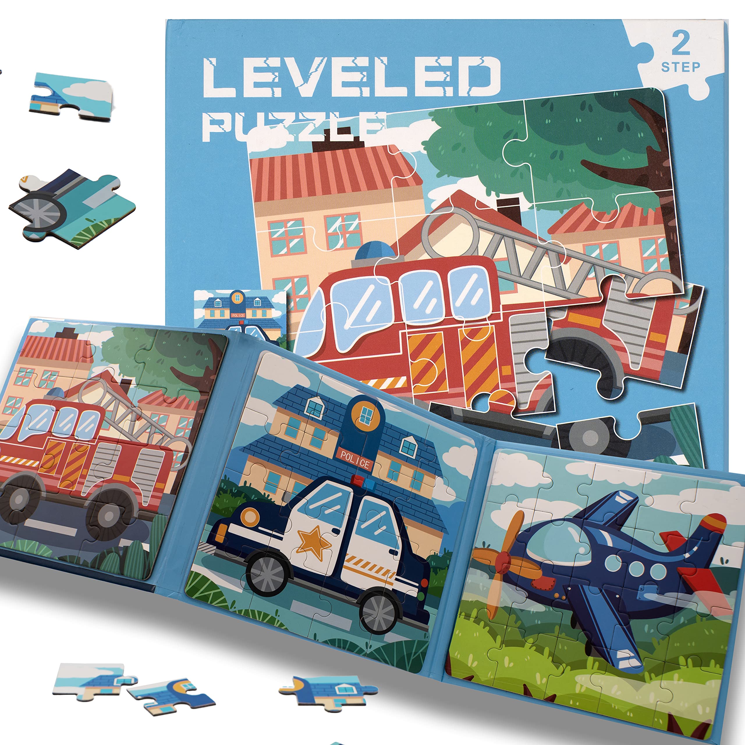 FUNTECH Magnetpuzzle Buch 3 In 1 Für Kinder 3-6 Jahre – Reisespiel Mit 37 Teilen, Tiermotive
