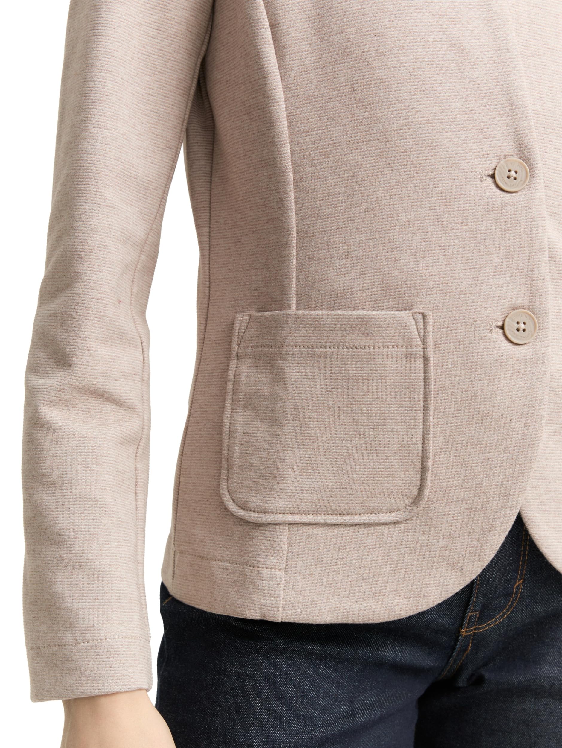 TOM TAILOR Damska marynarka, 38330 - Soft Taupe Melange, L