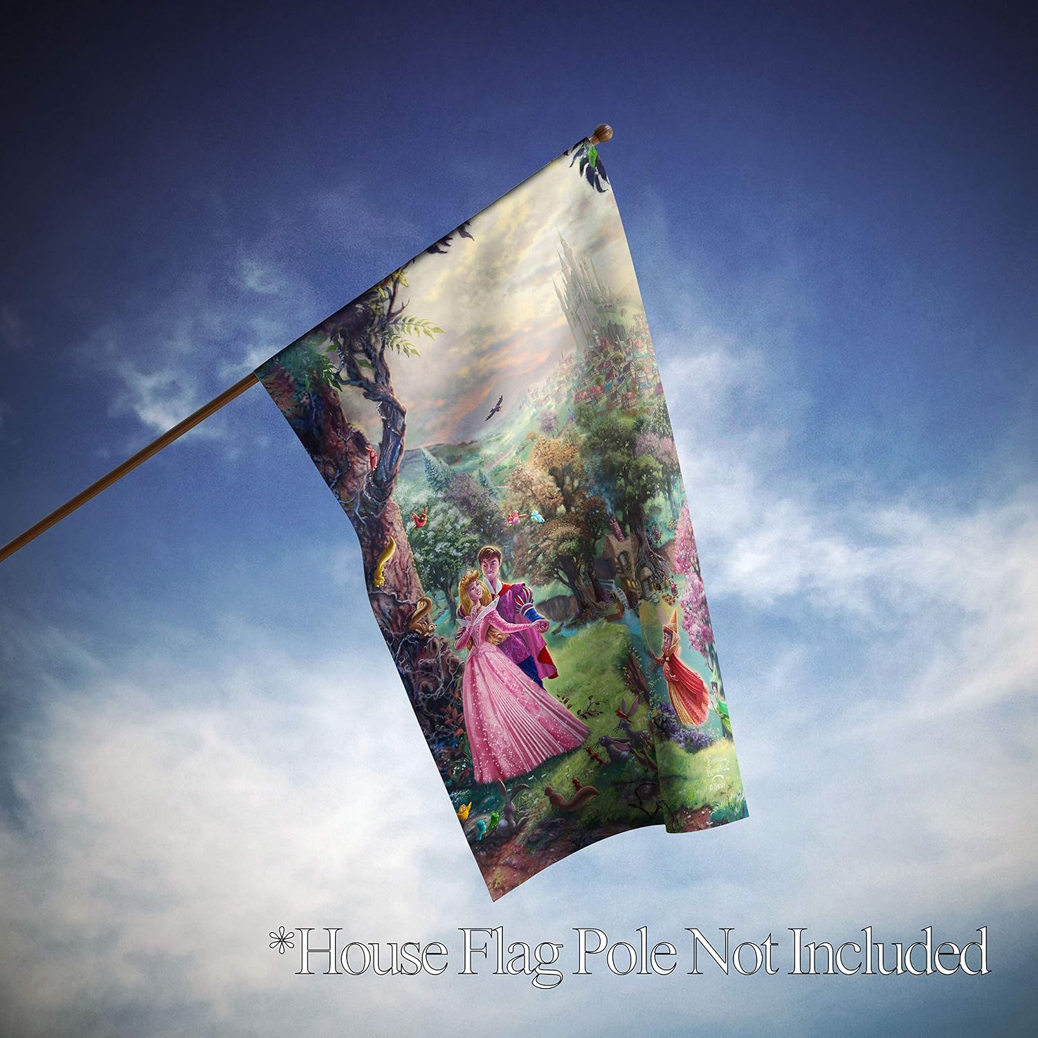 Flagology.com, Disney, Thomas Kinkade, Disney Princess, Sleeping Beauty, Sleeping Beauty – House Flag – 28” x 40”, Outdoor/Indoor, Officially Licensed Disney