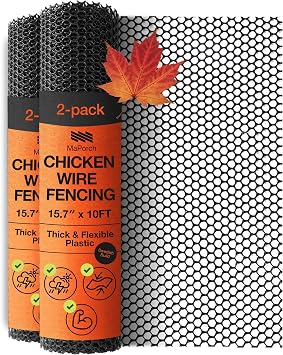 MaPorch Plastic Chicken Wire Fencing, Under Bed Blocker for Pets, Black 2pk