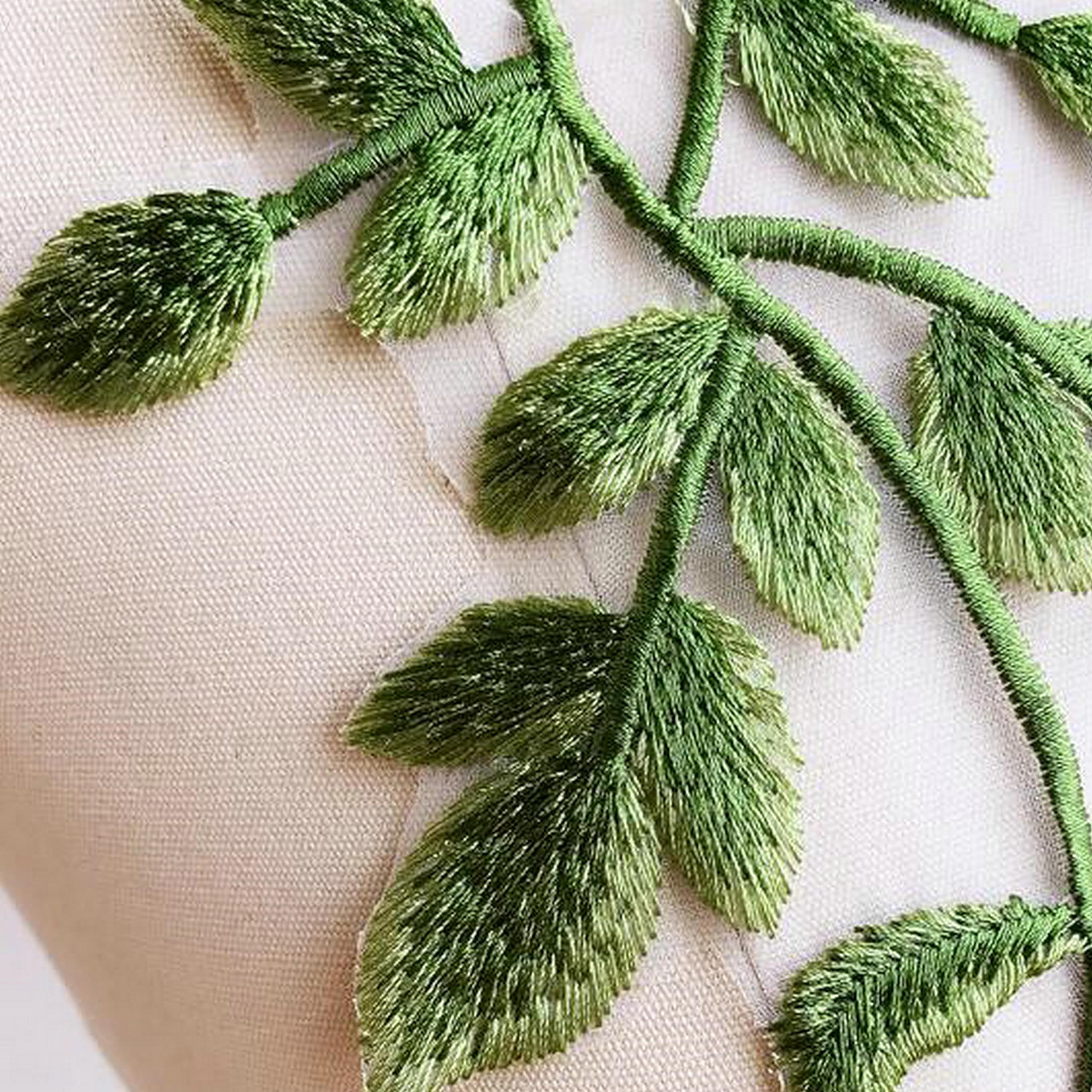 Forest Green Leaf Flower Patches - Embroidered Lace Trim With Daisies For Sewing & Craft Decoration