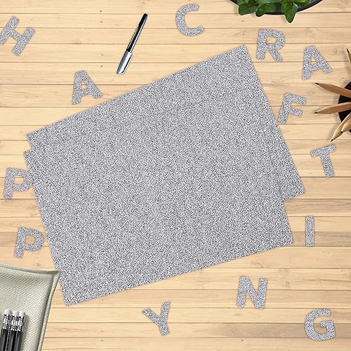 Miniatura 6 de 25 hojas de cartulina plateada con purpurina, 110 libras, 300 GSM, cartulina pesada de papel con purpurina de 8.2 x 11.7 pulgadas para Cricut,