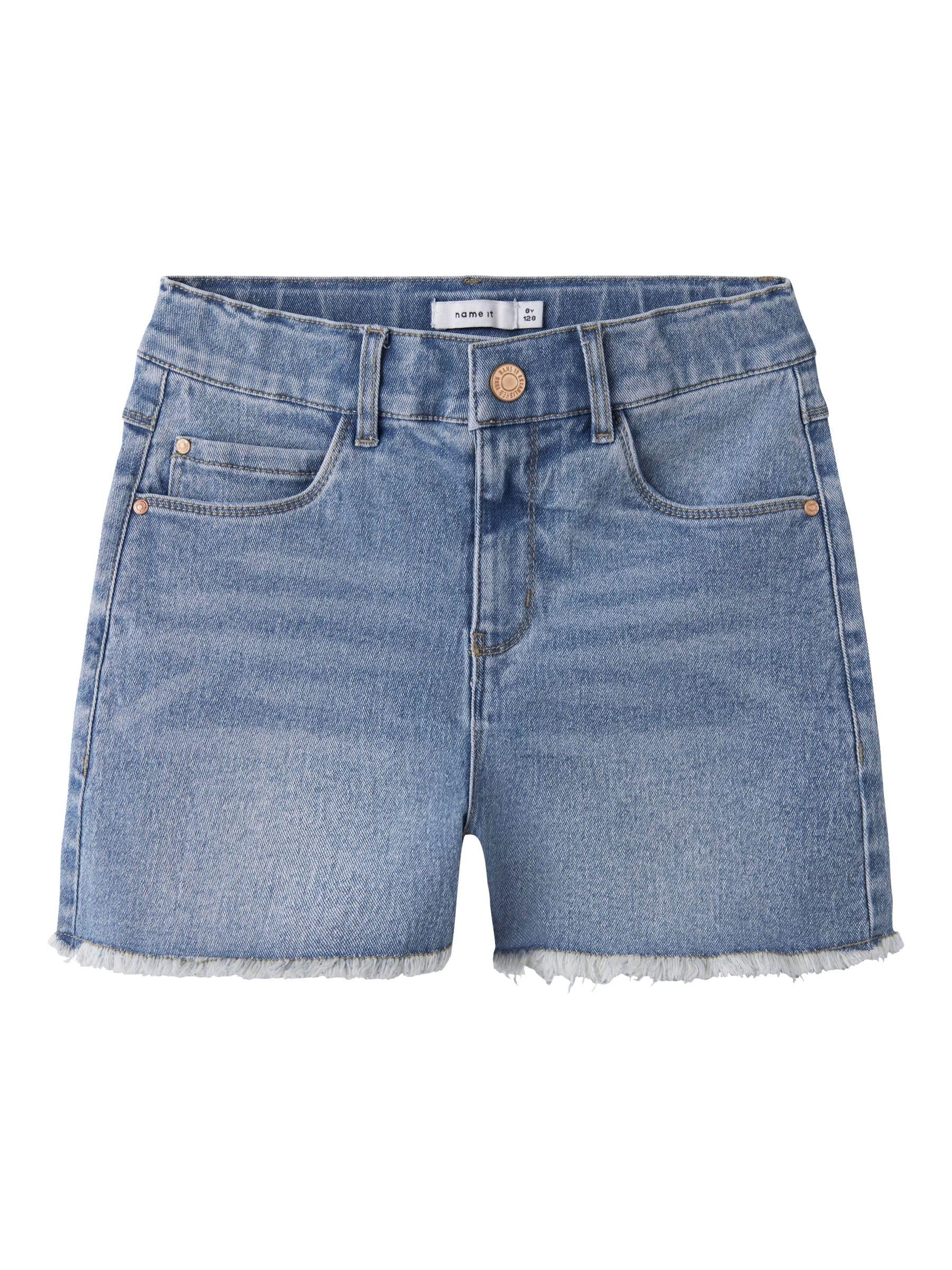 NAME IT Women's NKFRANDI DNMTAYA HW MOM Short NOOS Shorts, Medium Blue Denim, 116