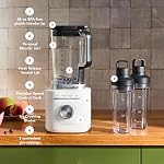 KitchenAid Pure Power Blender with 2 Personal Blending Jars, 1700 Watt Peak Power*, KSB2078PL, Porcelain White