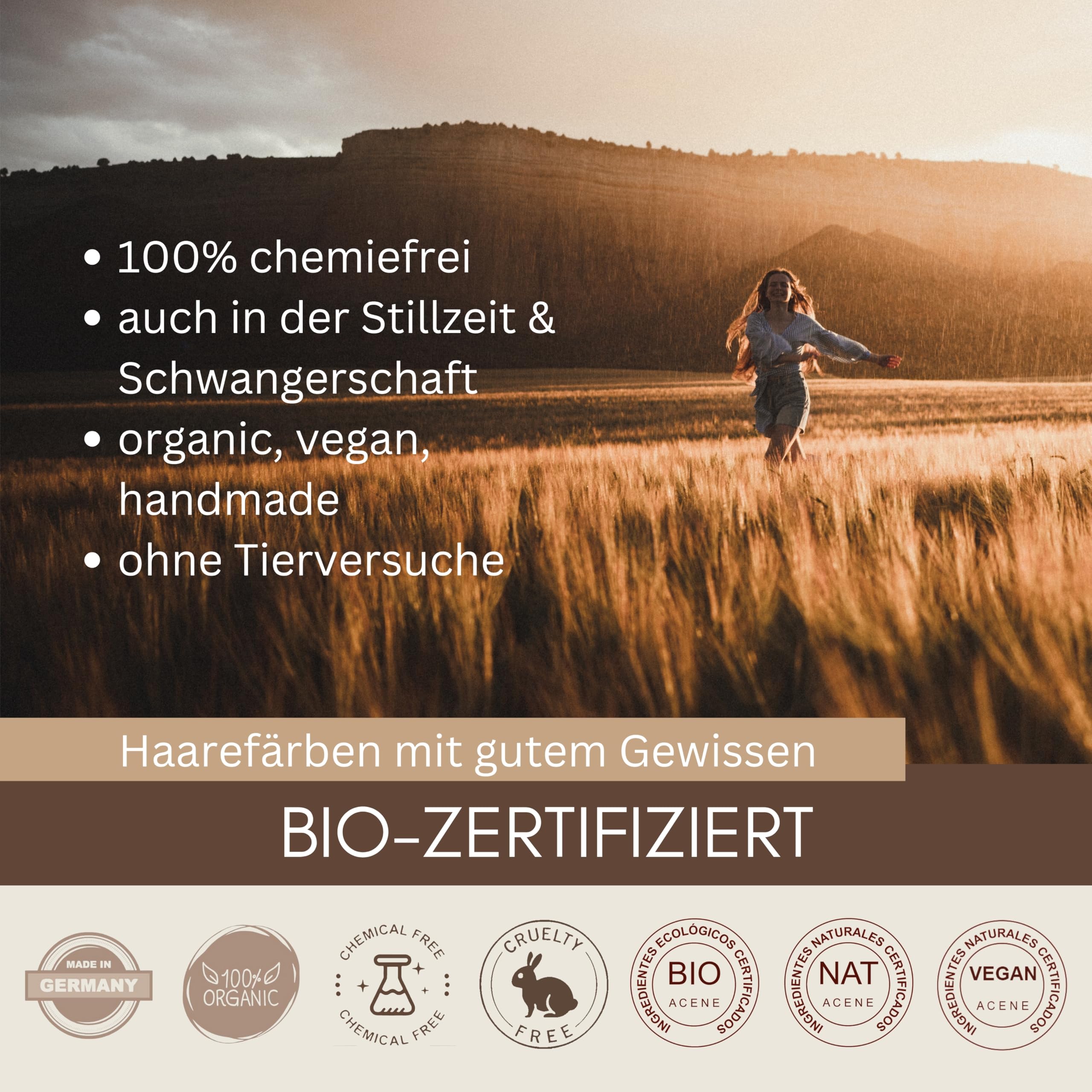 Thats me Organic® Profi Pflanzenhaarfarbe Komplettset (warm dark sahara blond) – Bio Haarfarbe ohne Chemie – Haarfarbe für gesundes Haarefärben auch während Schwangerschaft und Stillzeit