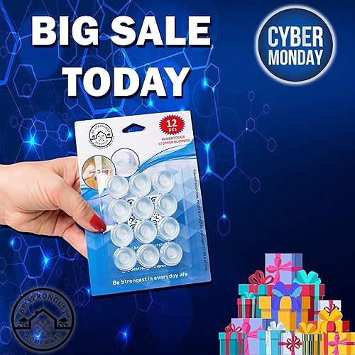 Miniatura 3 de Topes de puerta protectores de pared 16 unidades Topes de puerta de pared de tamaño pequeño  Parachoques de puerta de goma de tamaño pequeño  Topes