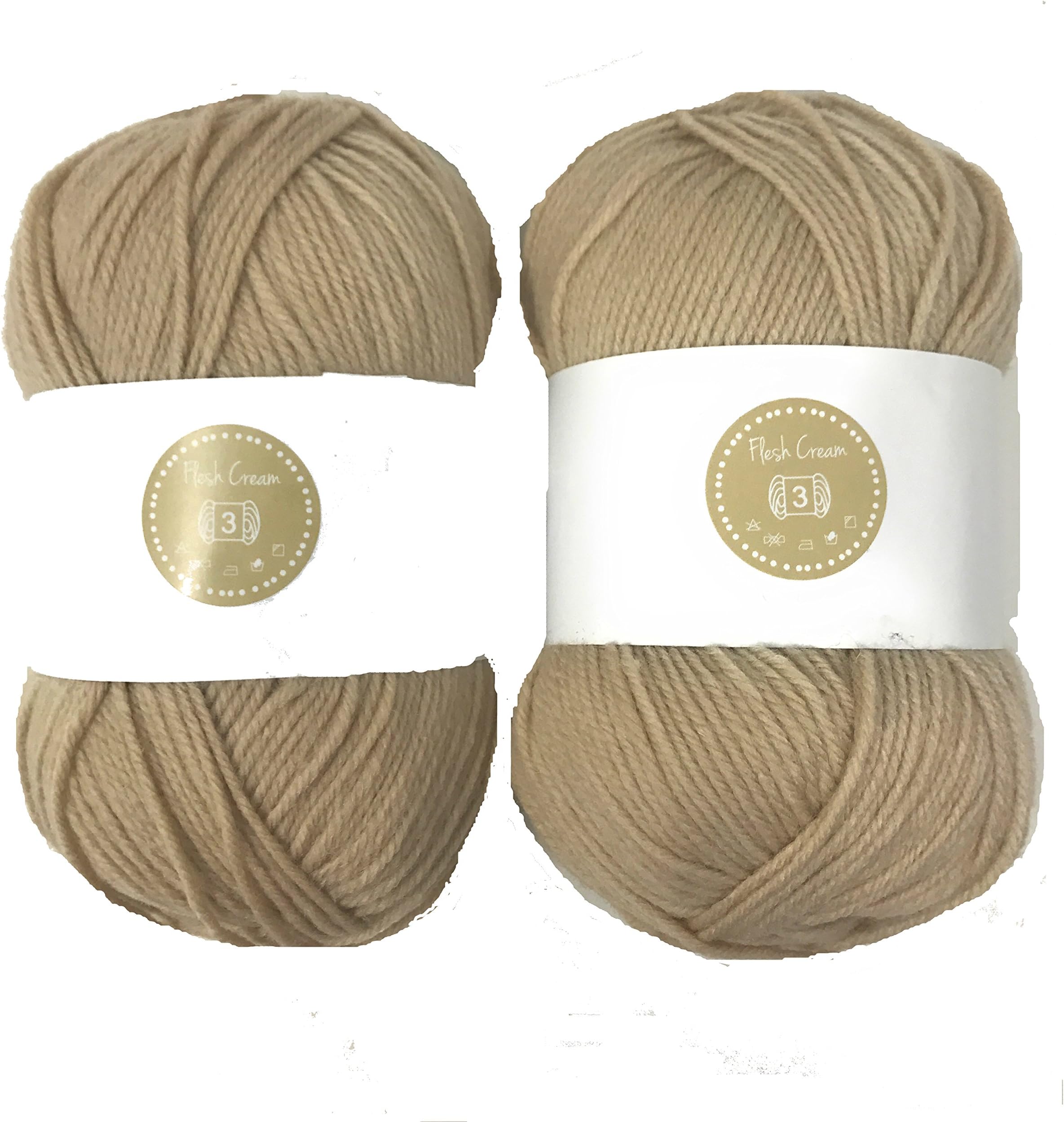 Flesh Cream House of Cecilia 2 x 100g balls 100% acrylic knitting yarn crochet crafts