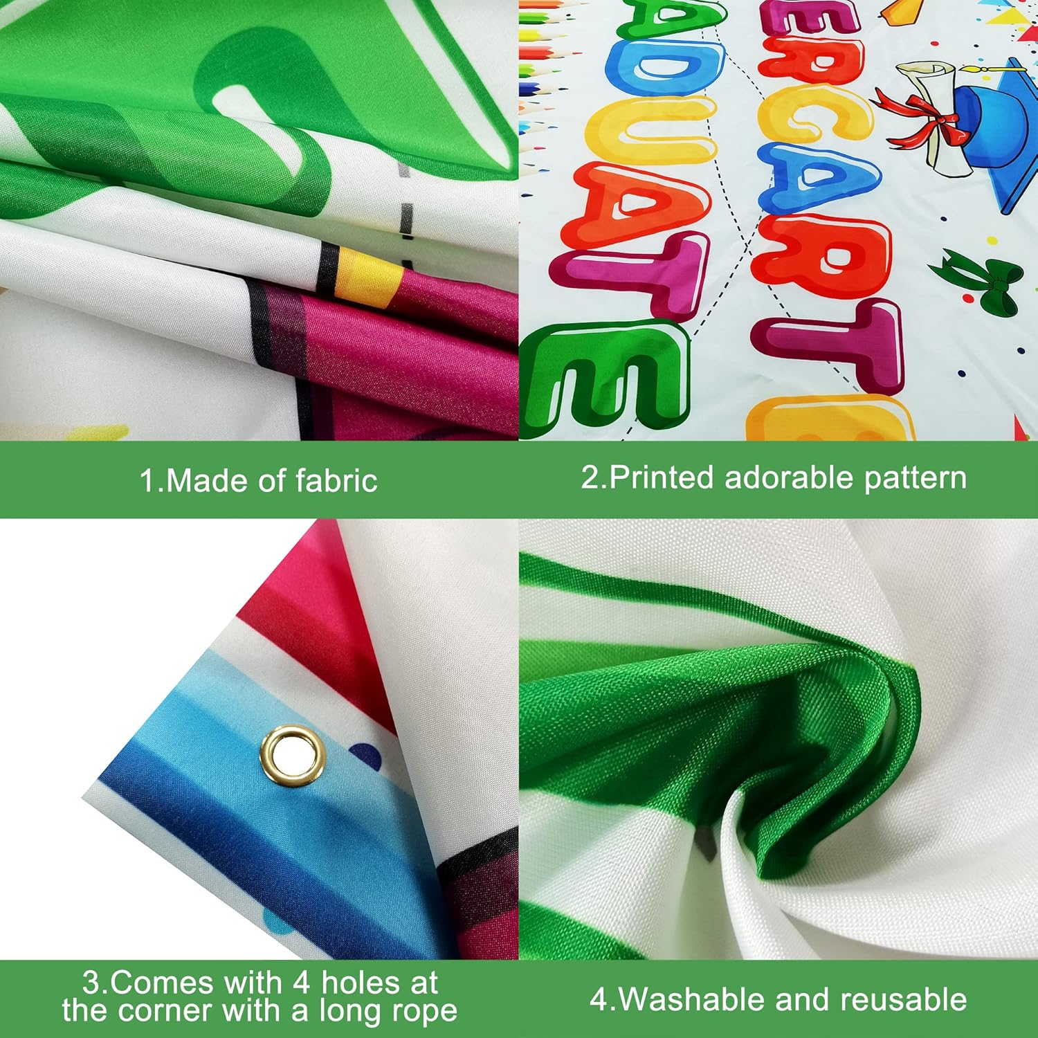 KatchOn, Kindergarten Graduation Backdrop - 72x44 Inch | Kindergarten Grad Photo Backdrop for Kindergarten Graduation Decorations 2026 Kindergarten Banner | Preschool Graduation Decorations