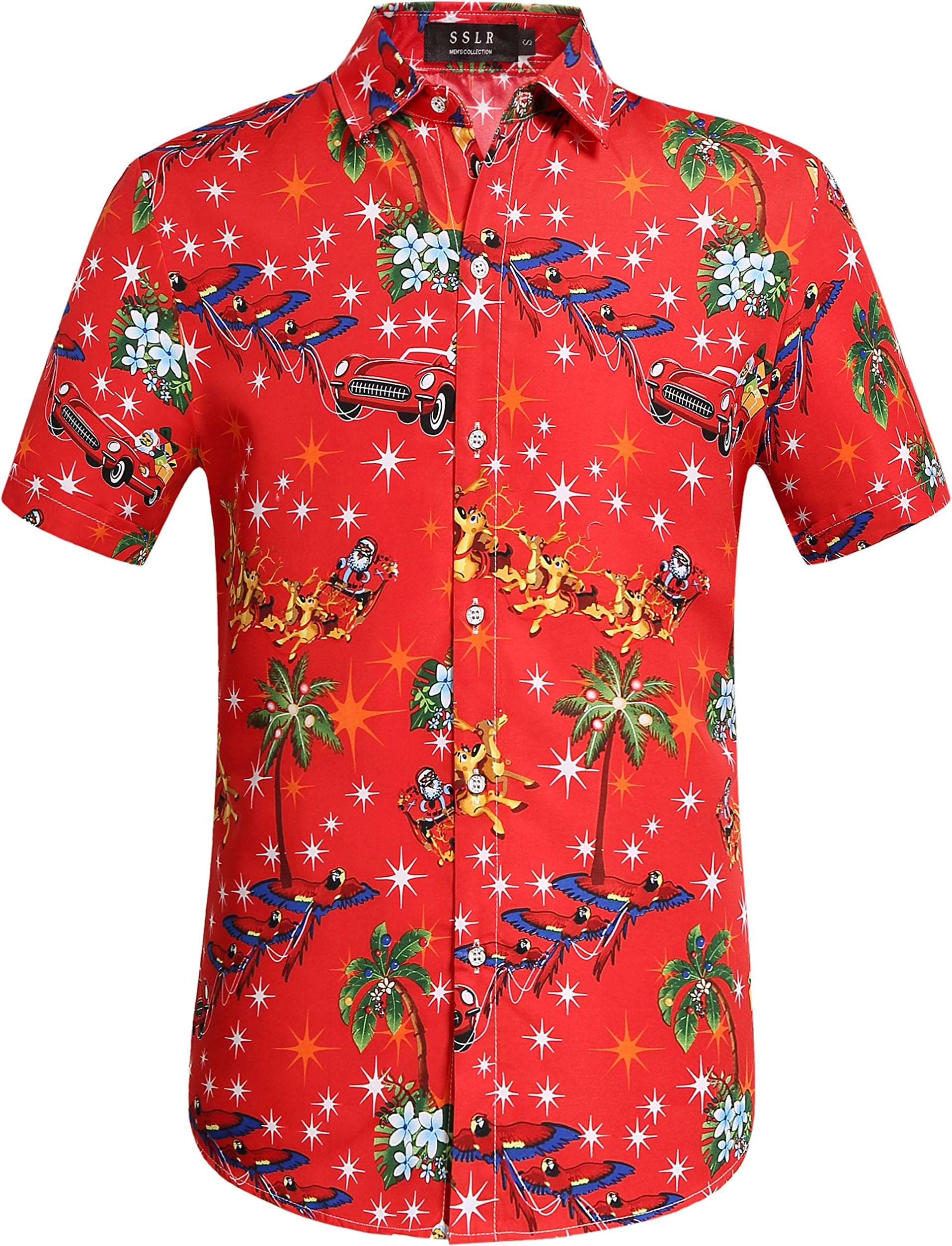 SSLRMens Christmas Vacation Shirt Short Sleeve Christmas Hawaiian Shirts for Men