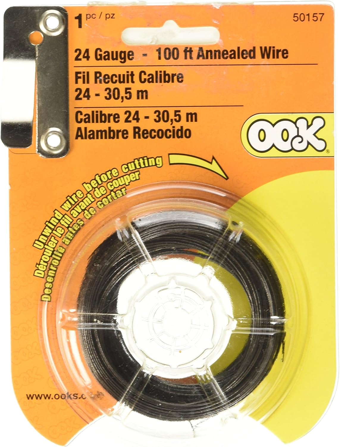 Hillman 50157 Utility Wire, 24 ga x 100 ft L, Annealed
