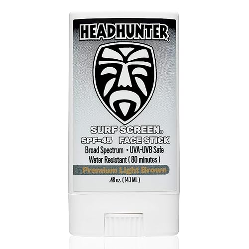 Headhunter Protector solar FPS 45, protector solar impermeable para surf Waterman, protector solar facial resistente al agua para protección ultra