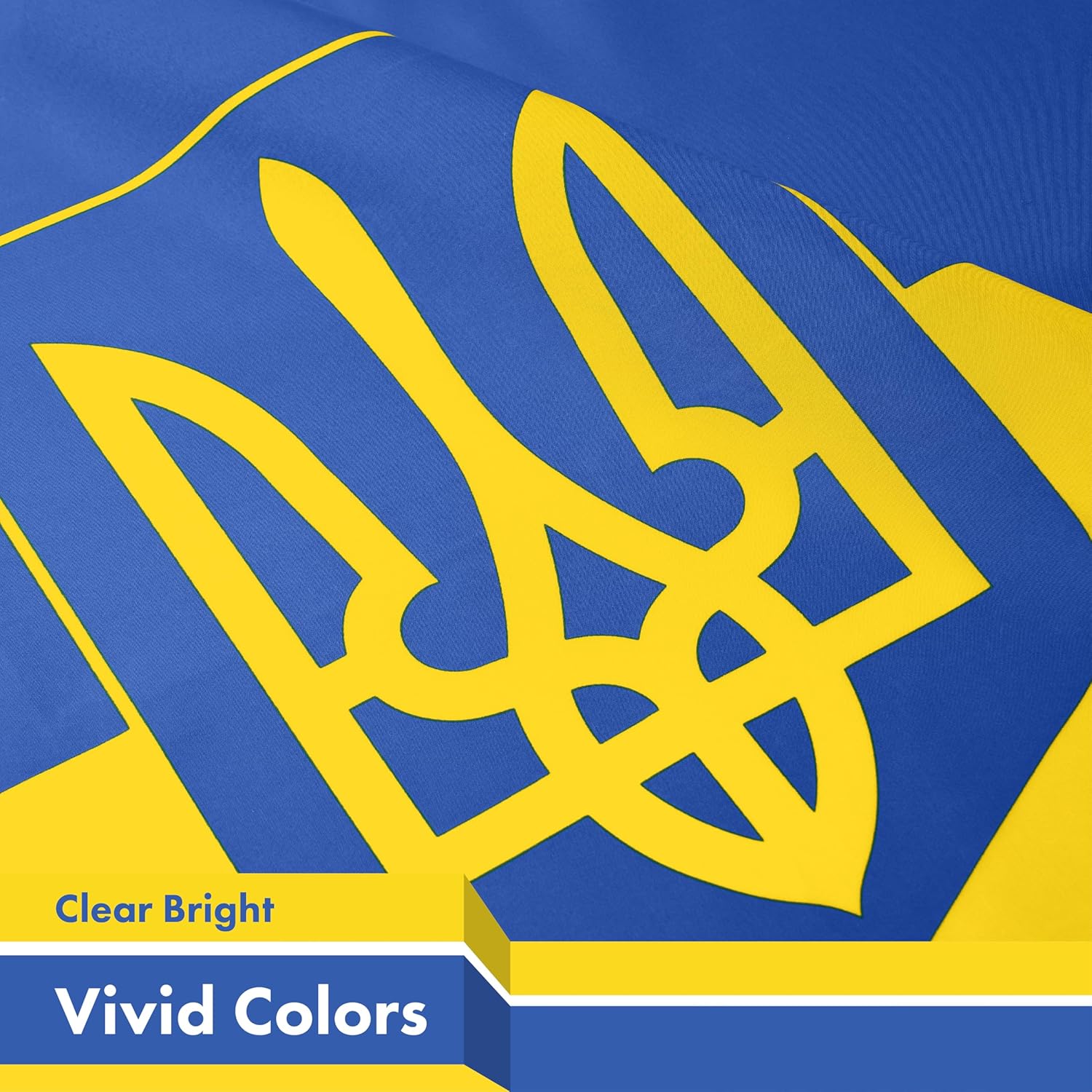 G128 Ukraine Ukrainian Coat of Arms Flag | 2x3 Ft | LiteWeave Pro Series Printed 150D Polyester | Country Flag, Indoor/Outdoor, Vibrant Colors, Brass Grommets, Thicker and More Durable Than 100D Poly - Image 3