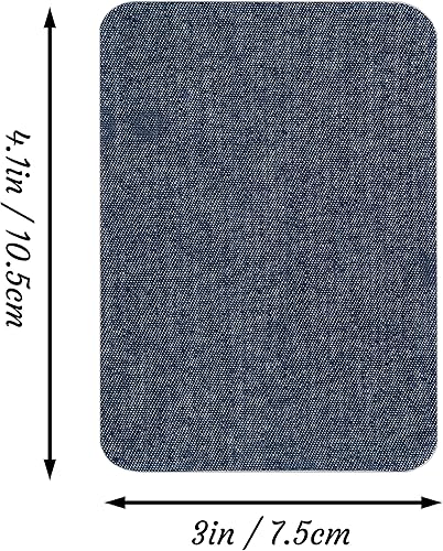 Vista 12 de 12 piezas de parches termoadhesivos de tela de alta calidad, pegamento fuerte, kit de decoración de reparación 100% algodón negro, tamaño 3 x 4-1/4