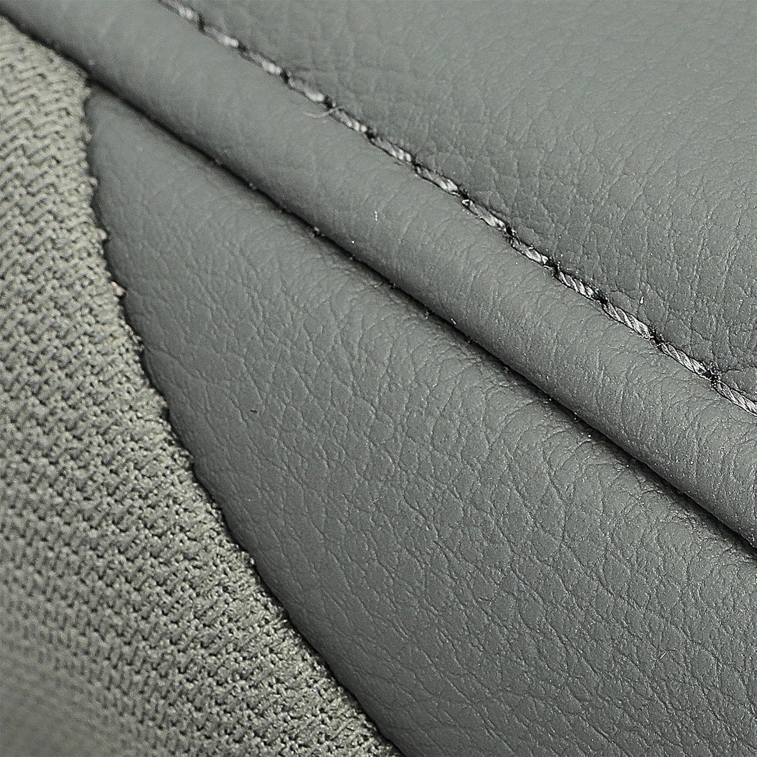 ECOTRIC Driver Seat Bottom Cover Artificial Leather 2-Tone Gray Compatible with 2005-2007 Jeep Grand Cherokee Limited 2WD 4X4 Driver Side