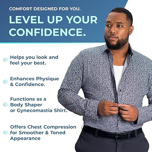 Vista 7 de QORE LOGIQ Camisetas de compresión de ginecomastia para hombre, camisetas sin mangas, adelgazantes, control de abdomen y moldeador de cuerpo