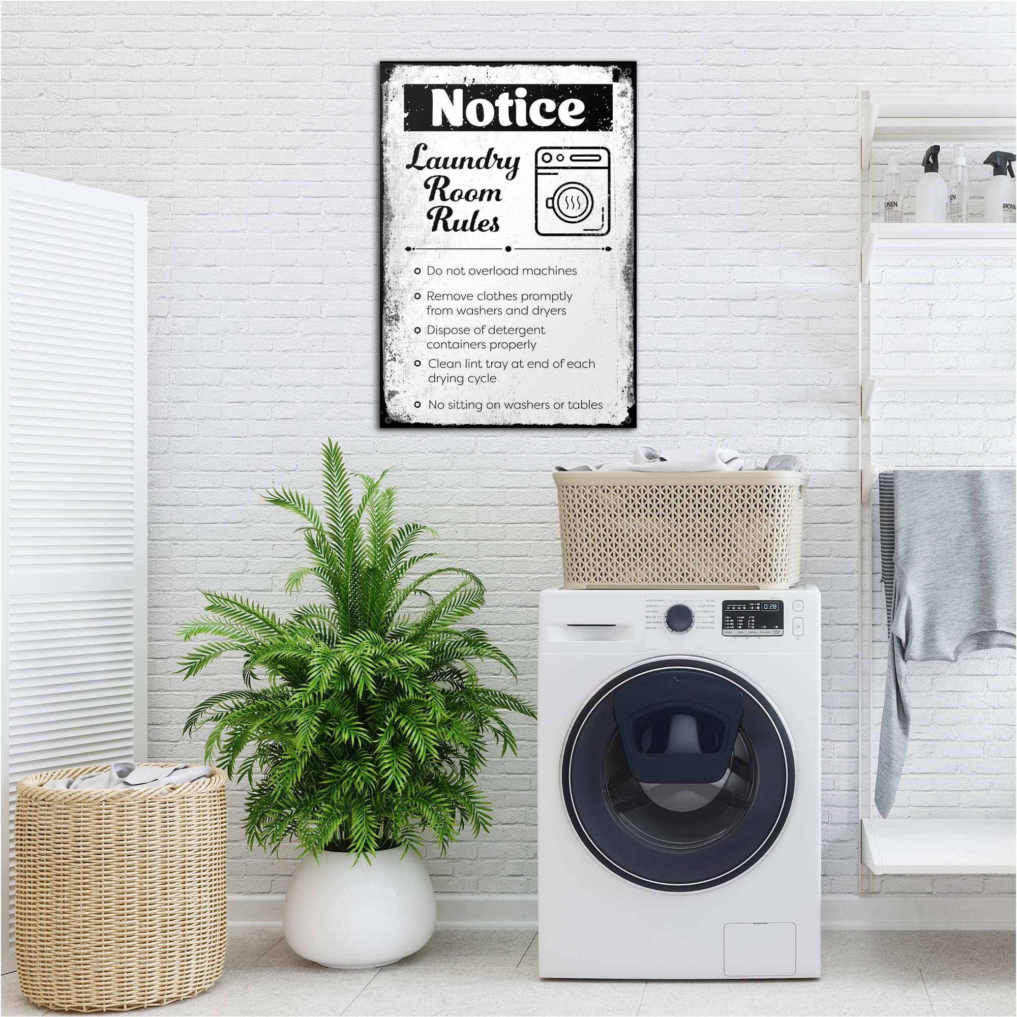 Amazon.com : Notice Laundry Room Rules Decor Sign, 14x20 Inches