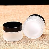 Vista 1 de 50ml /1.75 oz, 12 pack Snow Diamond Empty Frosted Clear Glass jar with Inner Liners and Lids, Round Glass Jars,High End Glass Containers for Salve