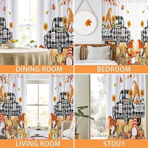 Miniatura 7 de Cenefa de otoño para cocina, decoración de otoño, cenefa de ventana floral gris para sala de estar, dormitorio, decoración de otoño, decoración de