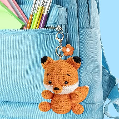 Miniatura 7 de Mocoosy Kit de 3 piezas de ganchillo de animales para principiantes, kit de inicio para aprender a ganchillo para niños y adultos, juego de